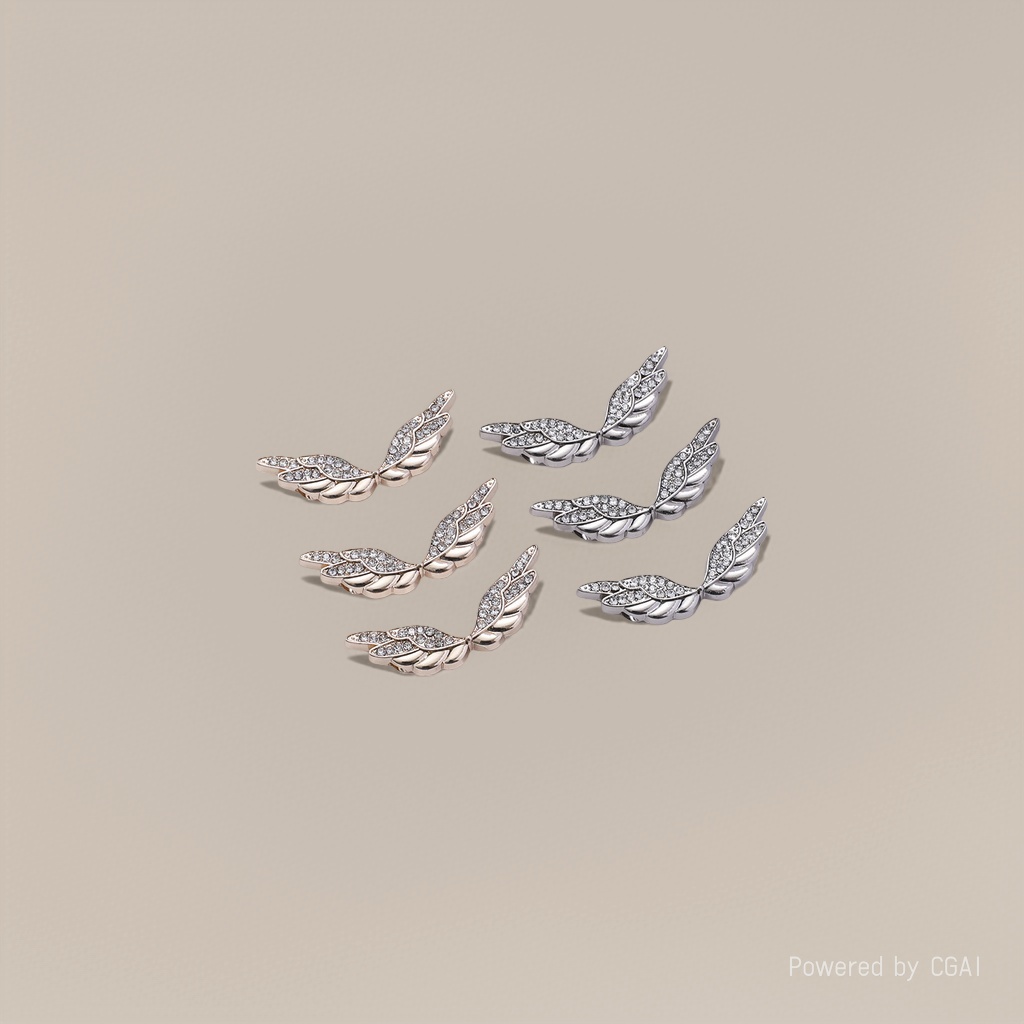 Factory direct supply of alloy label clothing accessories, hand-sewn angel wing decorative buttons, clothing, shoes, hats and bags Specification image