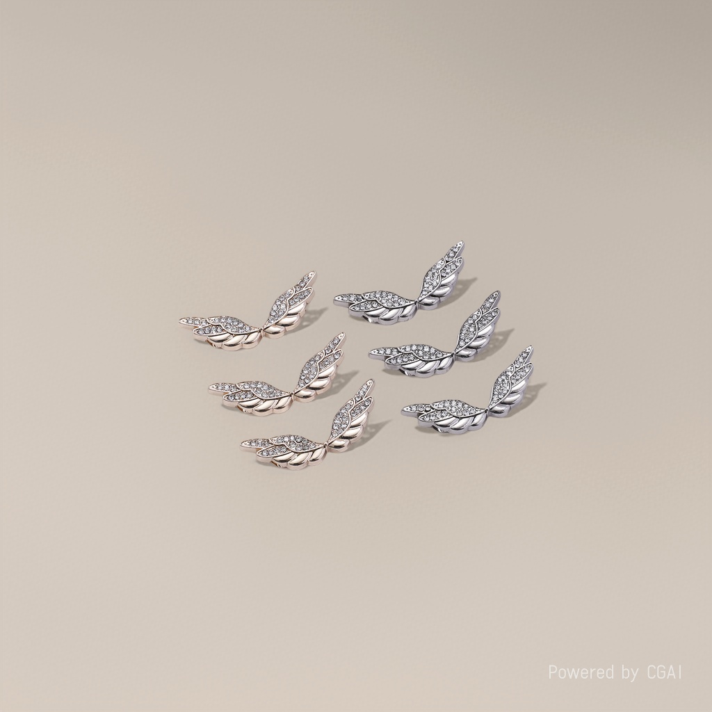 Factory direct supply of alloy label clothing accessories, hand-sewn angel wing decorative buttons, clothing, shoes, hats and bags details Picture