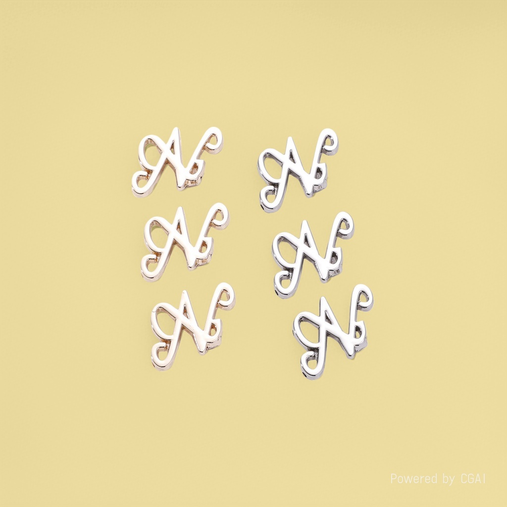 Factory direct supply of alloy nameplates, clothing accessories, hand-sewn N-shaped decorative buttons, clothing, shoes, hats and bags details Picture