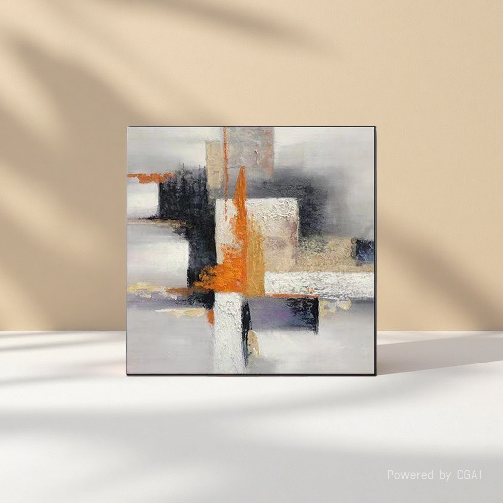 Abstract geometric canvas painting, retro and simple poster painting, printed living room home decoration painting core Specification image