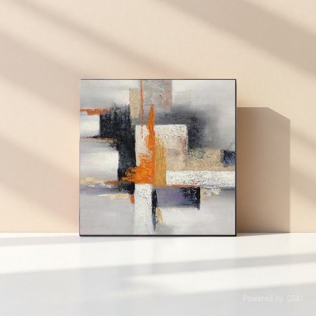 Abstract geometric canvas painting, retro and simple poster painting, printed living room home decoration painting core Application Scenario