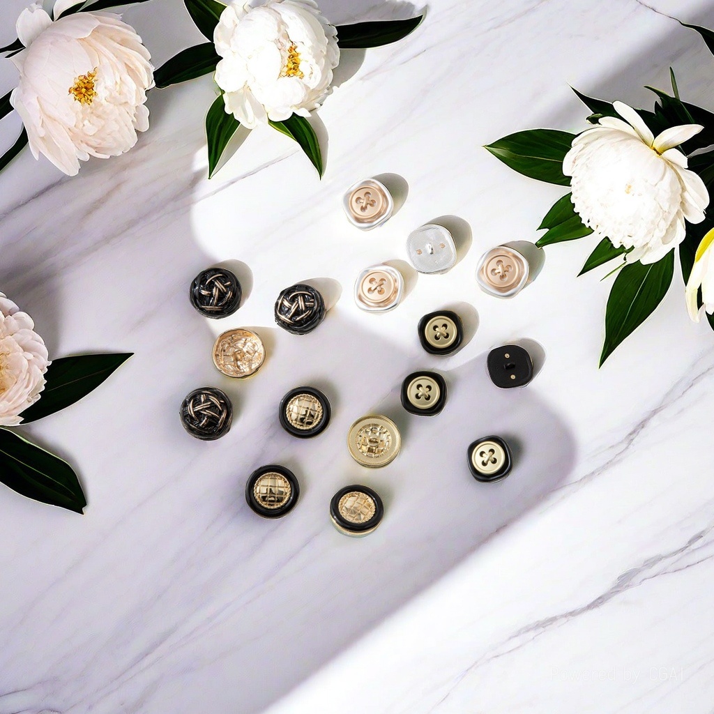 Factory direct supply: Metal square buttons, fashionable double-layer, high-heeled, round, factory direct supply
