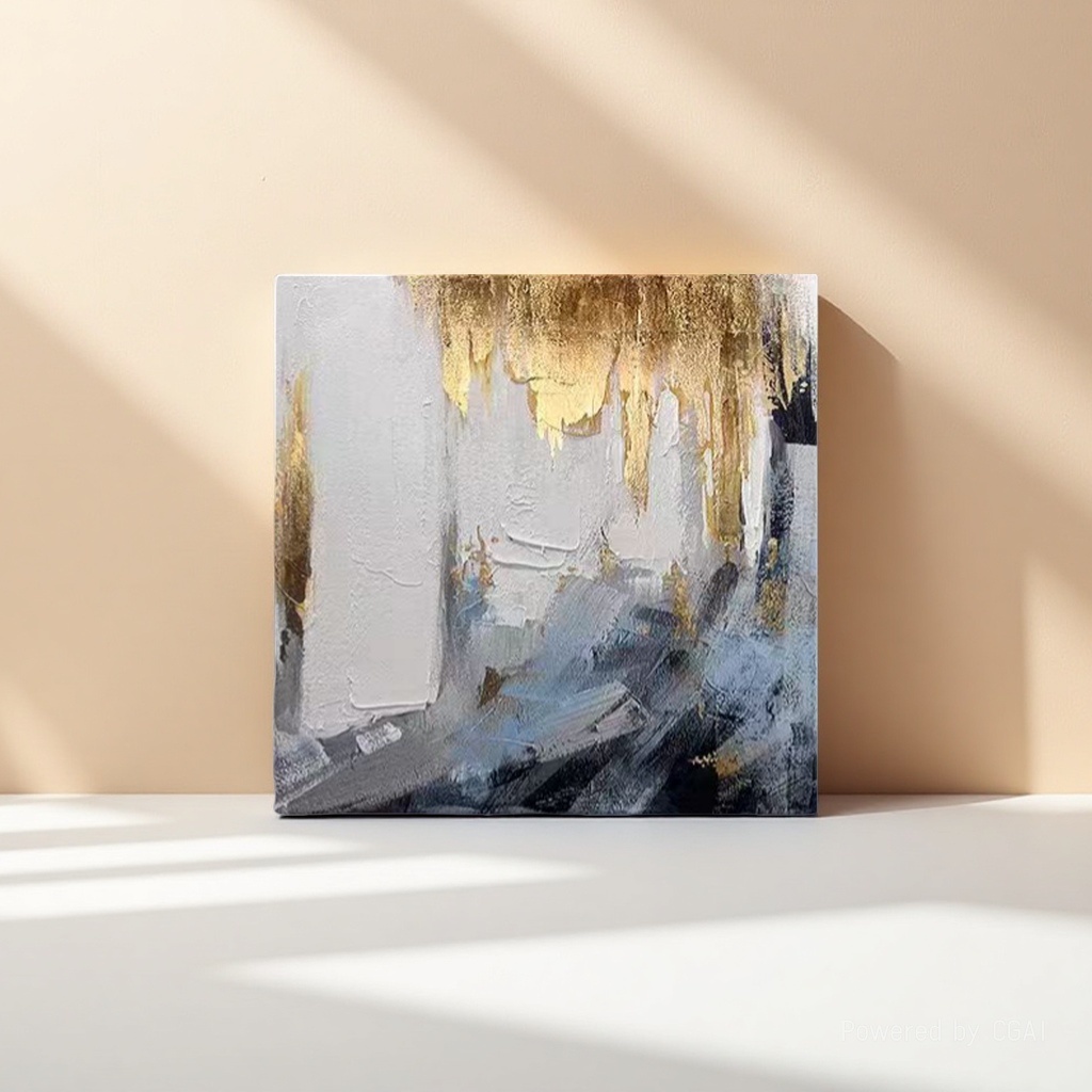 Modern light luxury gilded abstract art decorative painting, starry sky entrance background wall mural, blue high-end hanging painting, 105815974 details Picture
