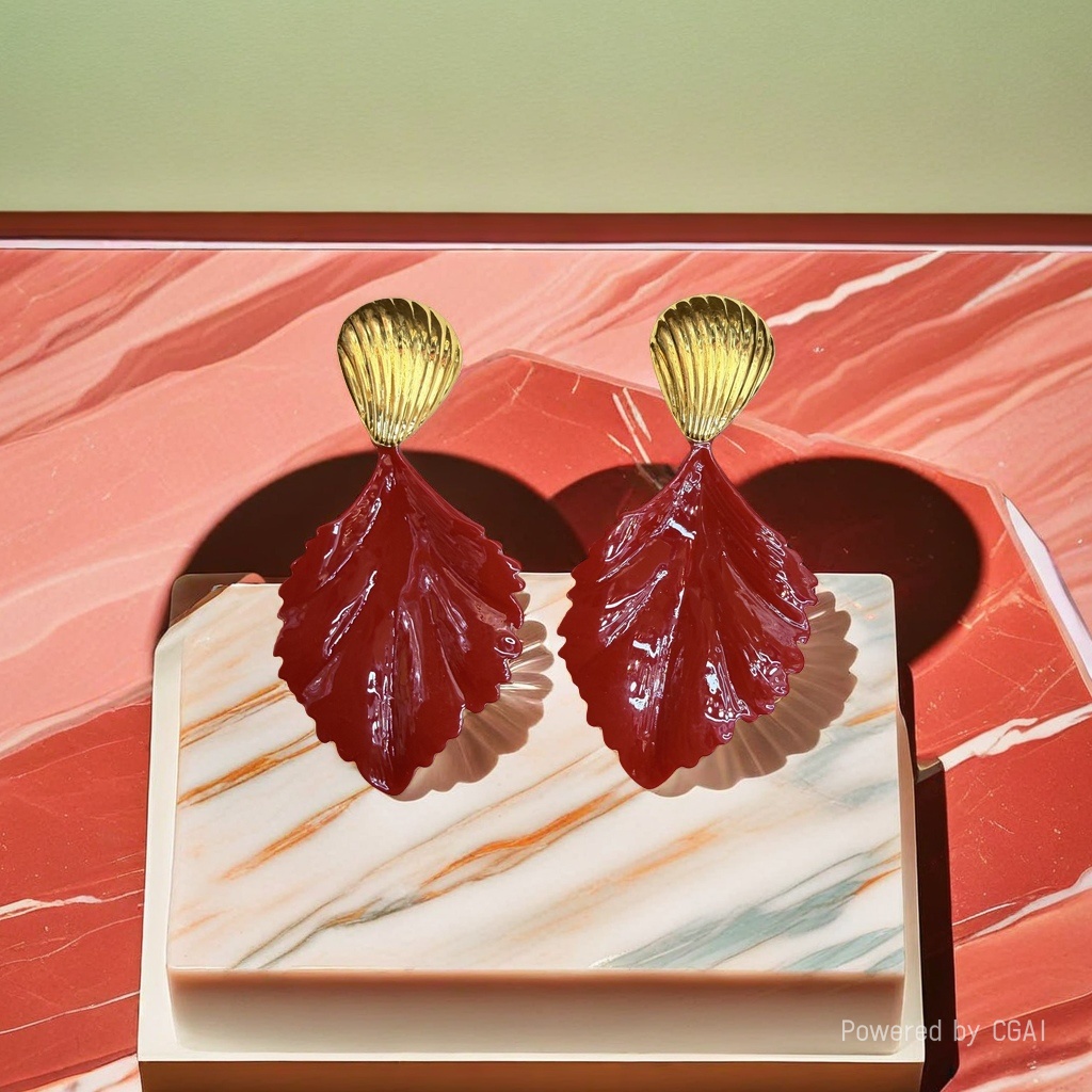 Oil-dripping earrings, stainless steel earrings, are a fresh, fashionable and niche design details Picture