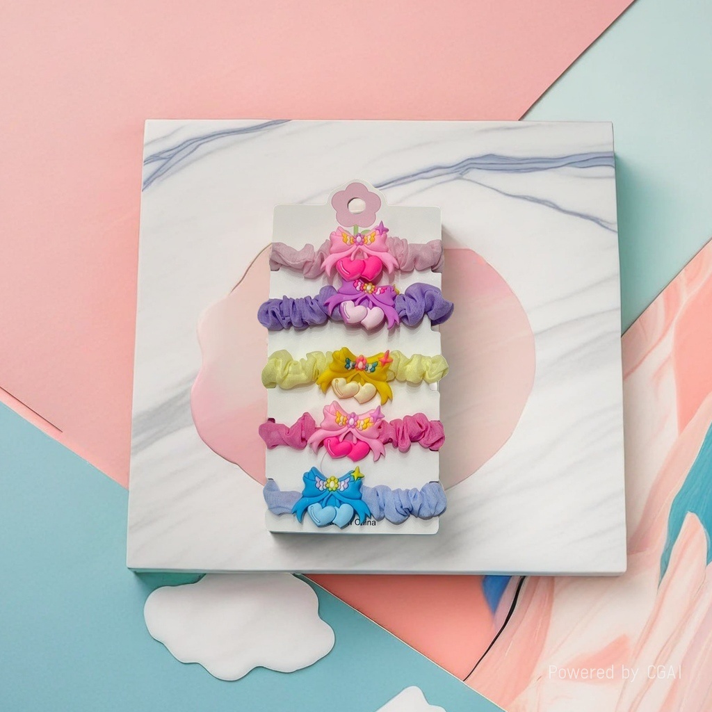 A complete box of large intestine hair bands, telephone line, rubber band hair accessories, and colorful elastic hair bands details Picture