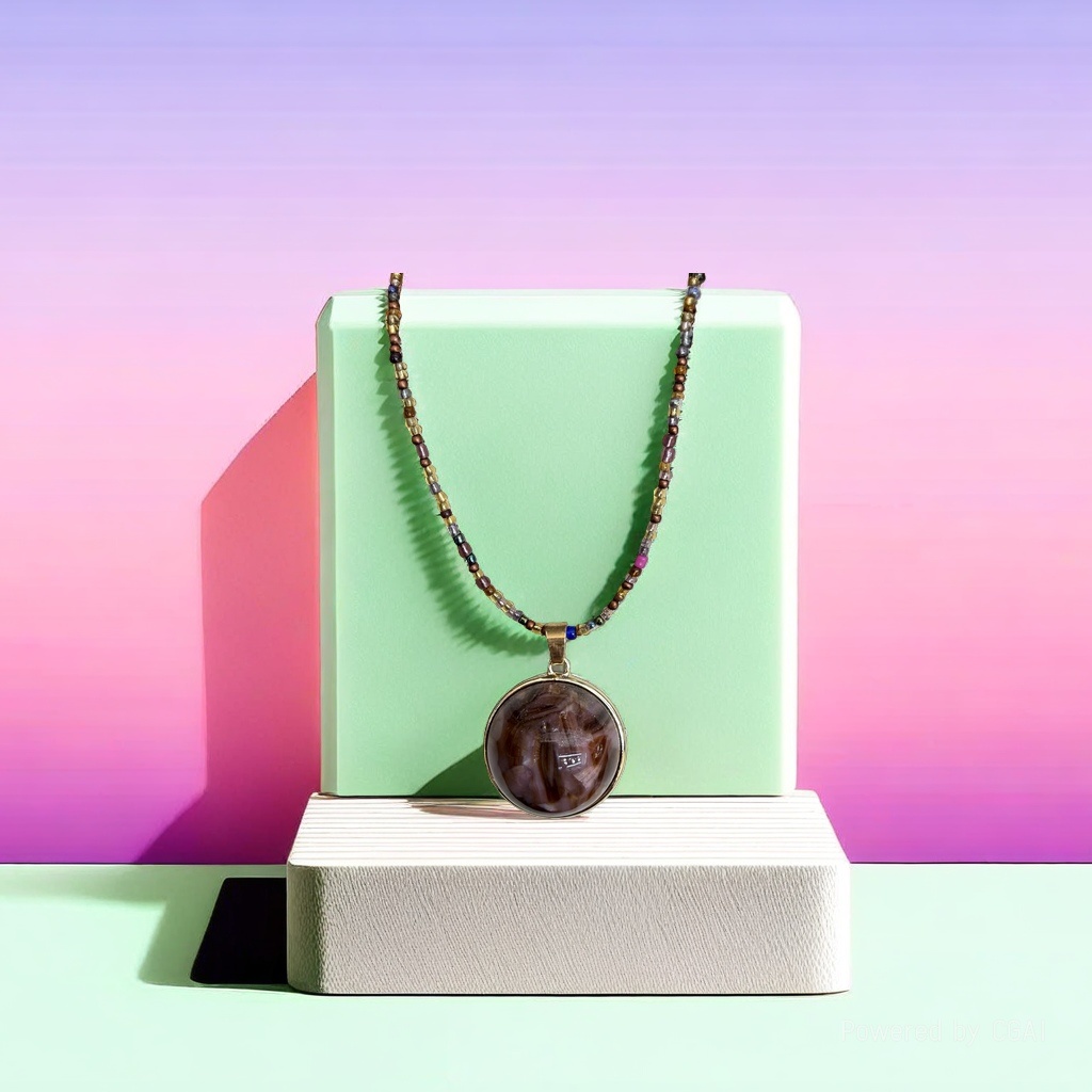 Retro new imitation amethyst pendant beaded necklace, a high-end, light luxury, niche, fashionable and versatile necklace and collarbone chain Specification image
