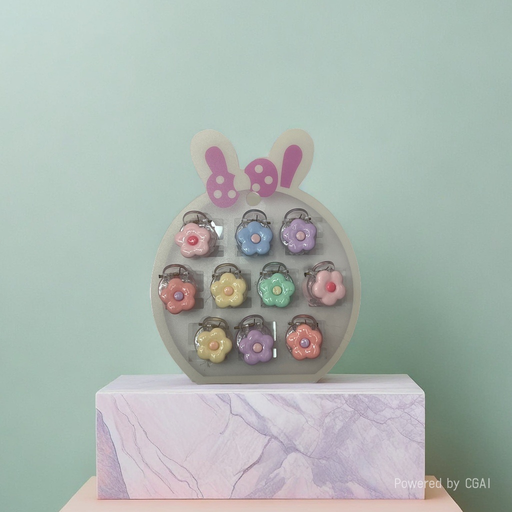 Cute rabbit ear-shaped hair clip set, children's fabric hair clip headband, children's hair accessory Application Scenario