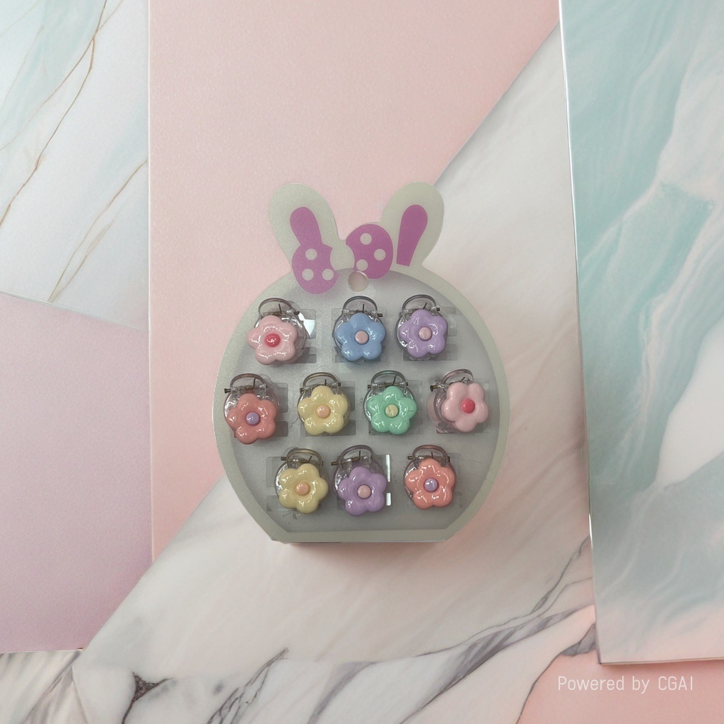 Cute rabbit ear-shaped hair clip set, children's fabric hair clip headband, children's hair accessory