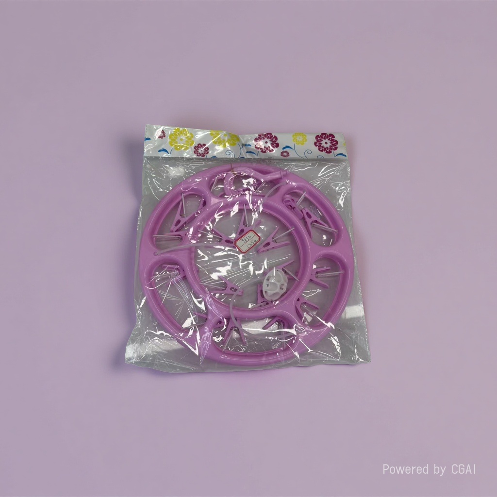 Purple round adult clothes hanger, children's clothes hanger, clothes drying basket and multi-functional storage rack details Picture