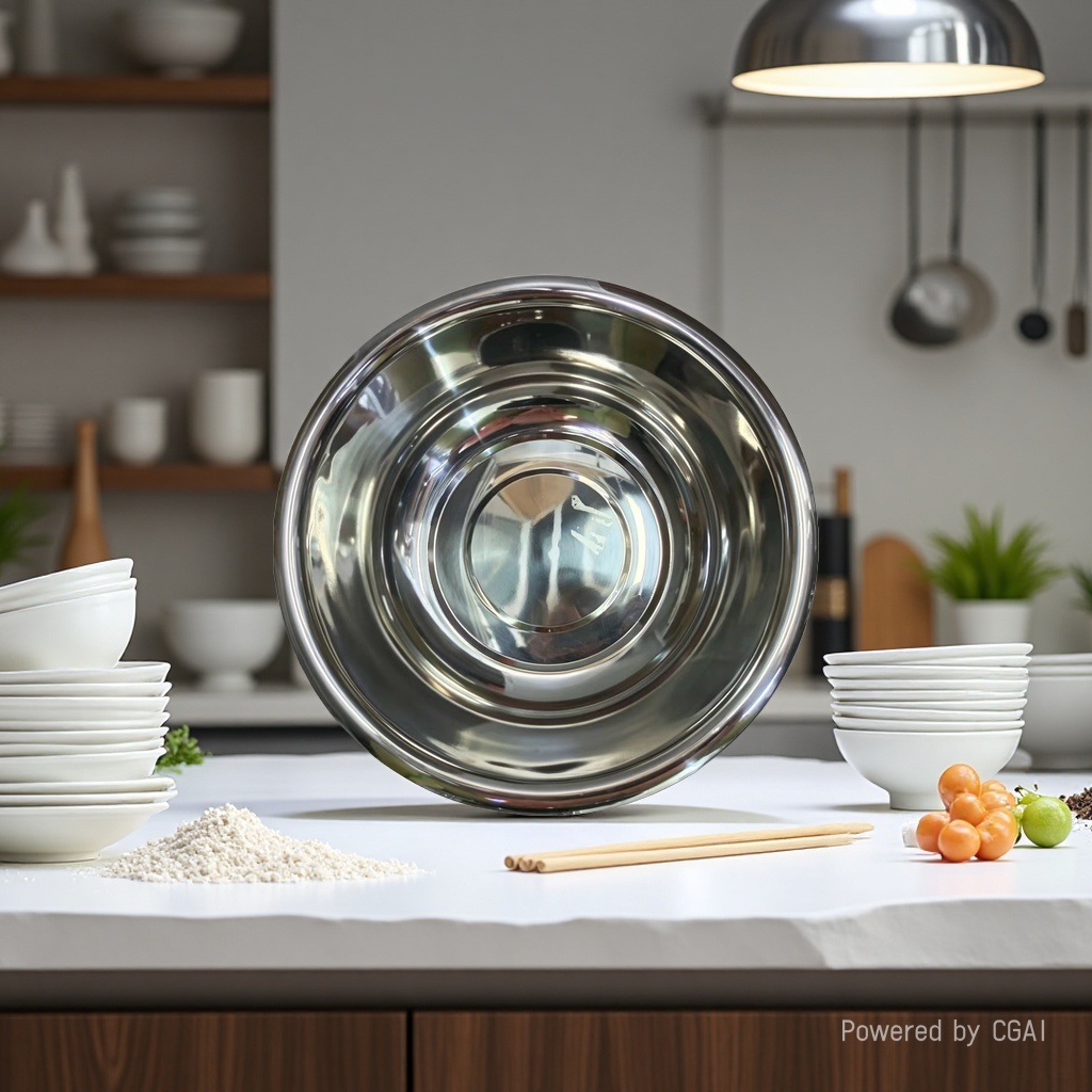 201# Non-magnetic washbasin, Extra thick, multi-purpose soup bowl, 38cm, 134841262 Application Scenario