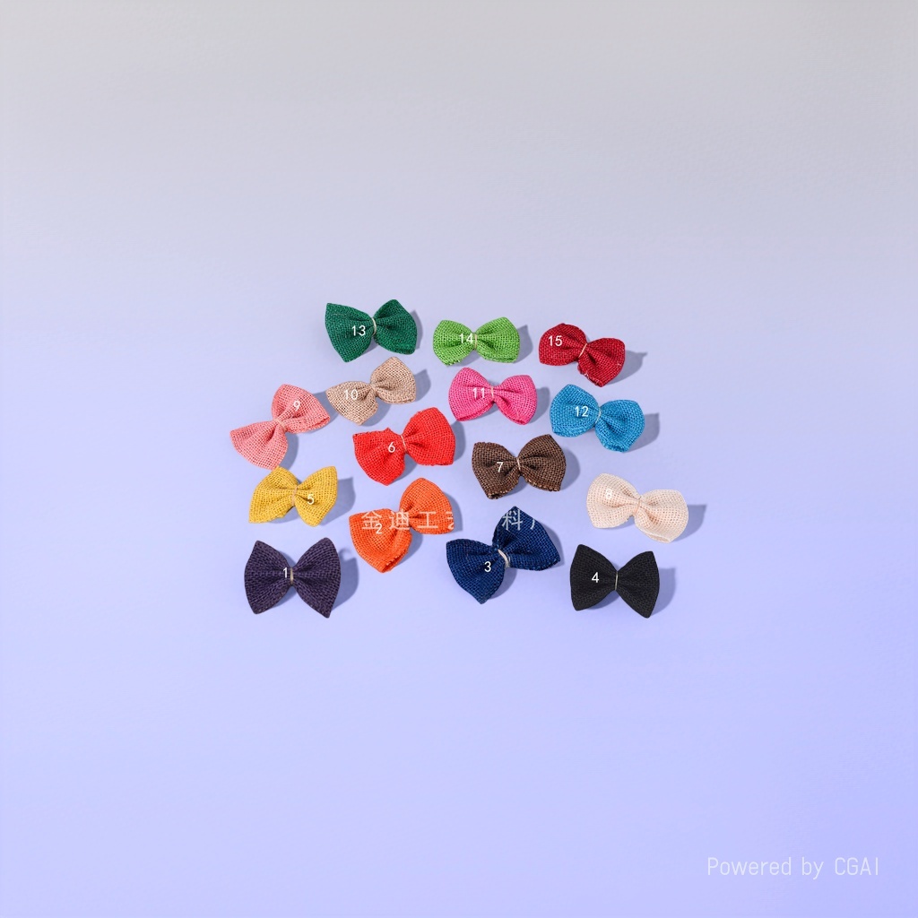 Colorful knitted bow, bow tie, clasp, graduation headwear, handcrafted accessory, gauze fabric, large bow Specification image