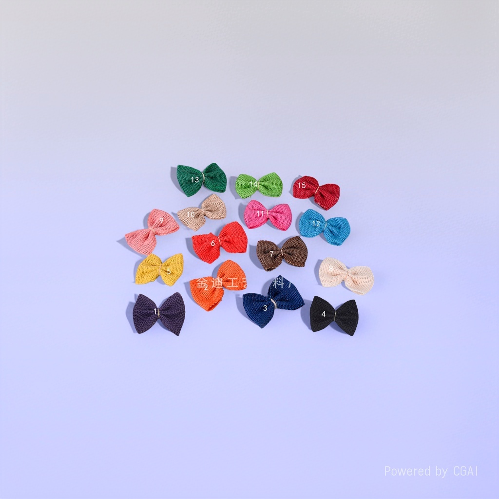 Colorful knitted bow, bow tie, clasp, graduation headwear, handcrafted accessory, gauze fabric, large bow details Picture