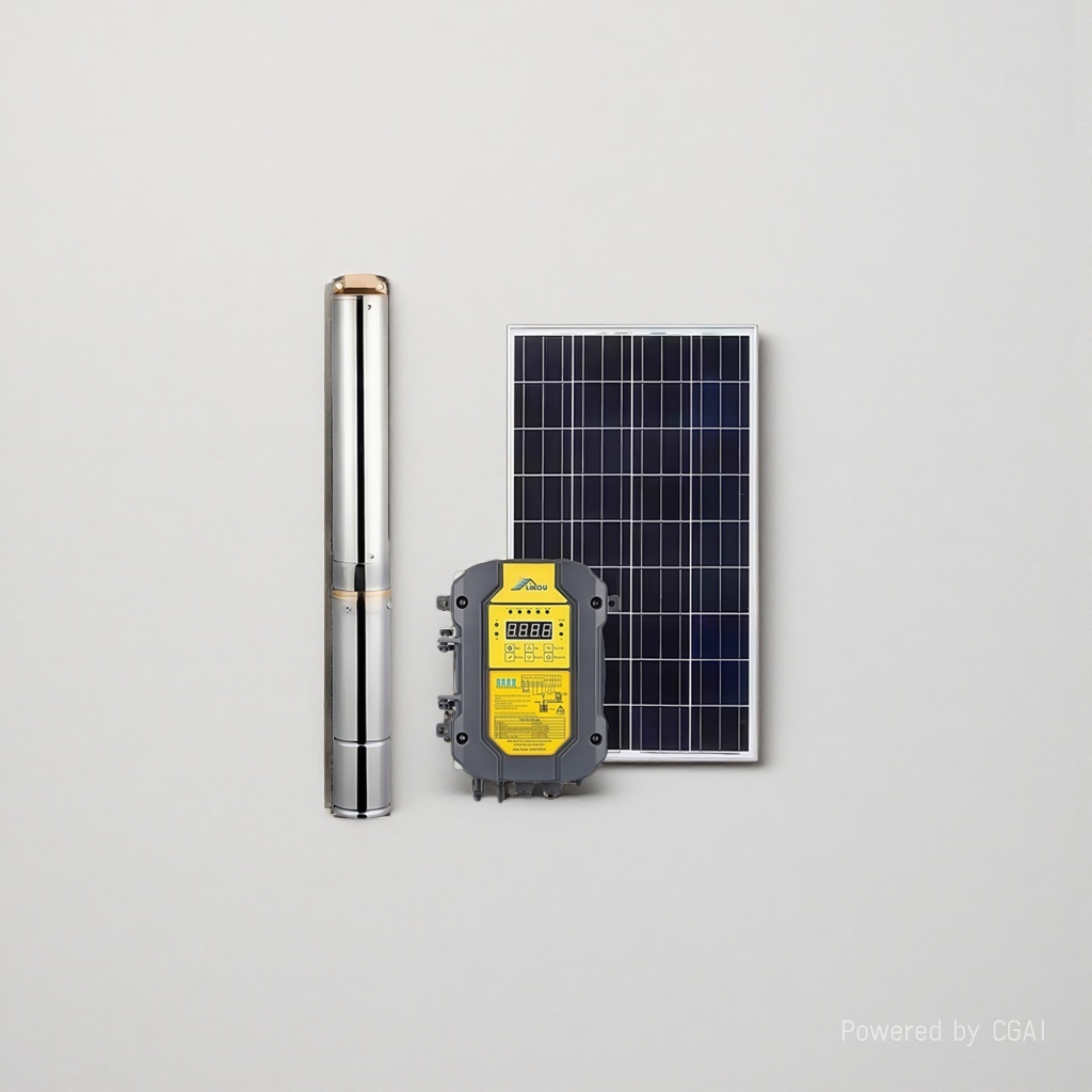 Solar-powered stainless steel water pump, large head, plastic impeller, corrosion-resistant, agricultural irrigation, household water intake. 134528159 details Picture
