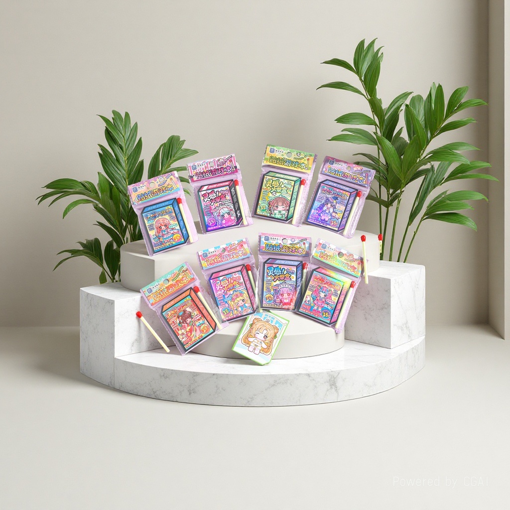 Creative sticker cartoon game book inspiration matchbox landscape 3D stereoscopic relief resin thick sticker Specification image