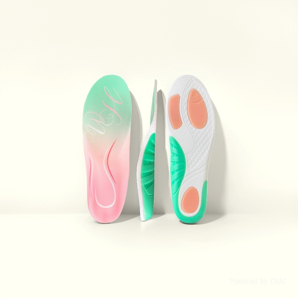 Whale orthopedic insoles offer arch support for flat feet. The insoles are highly elastic, providing arch support to improve walking posture, relieve foot pain, reduce exercise pressure and prevent slipping Application Scenario