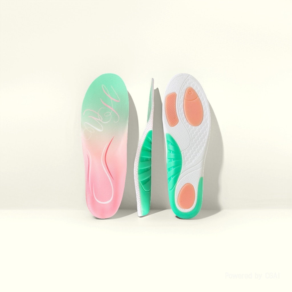 Whale orthopedic insoles offer arch support for flat feet. The insoles are highly elastic, providing arch support to improve walking posture, relieve foot pain, reduce exercise pressure and prevent slipping Specification image