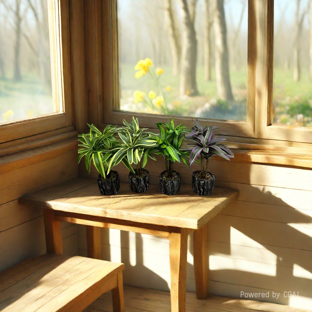 Creative simulation potted Phalaenopsis green plant desktop decoration details Picture