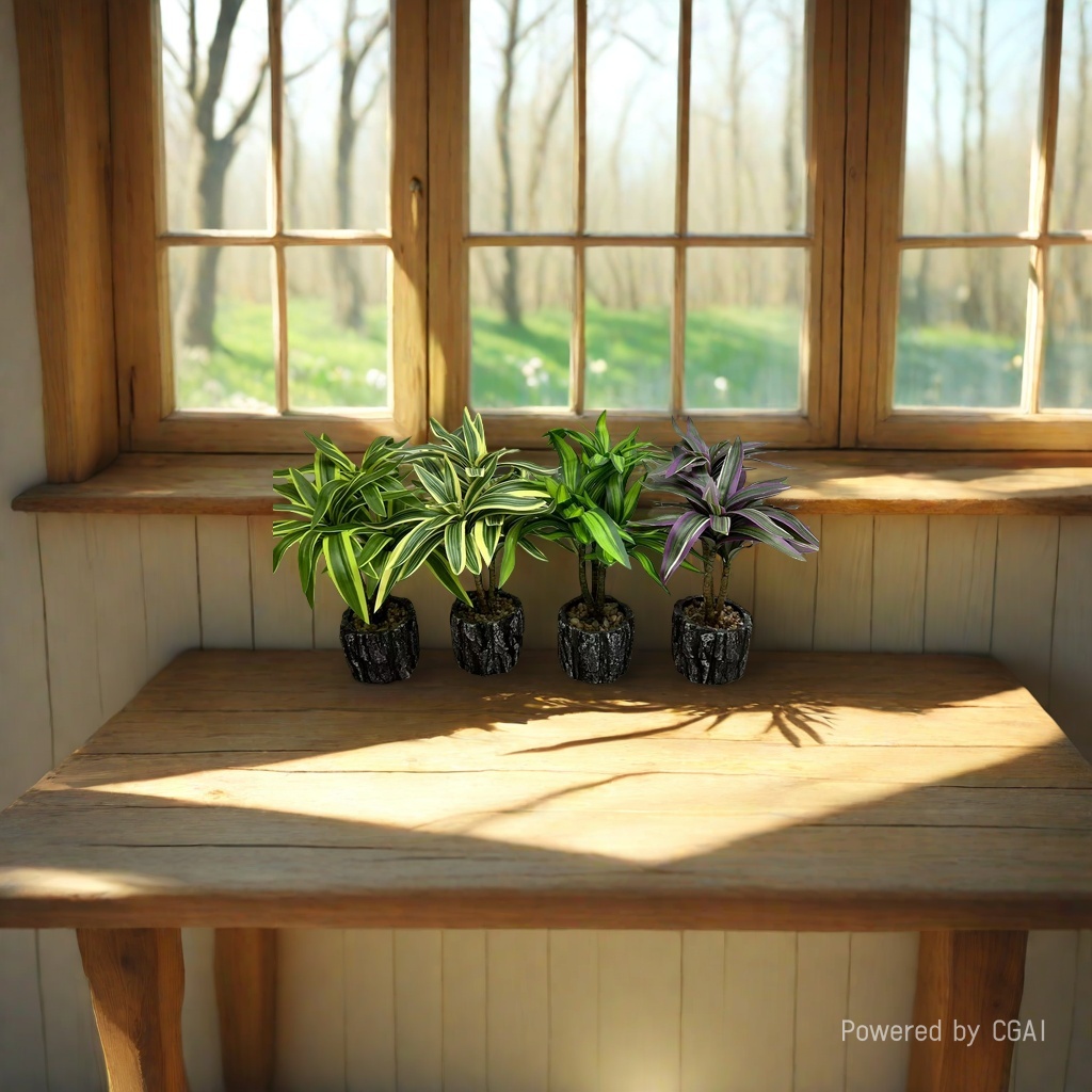 Creative simulation potted Phalaenopsis green plant desktop decoration Specification image