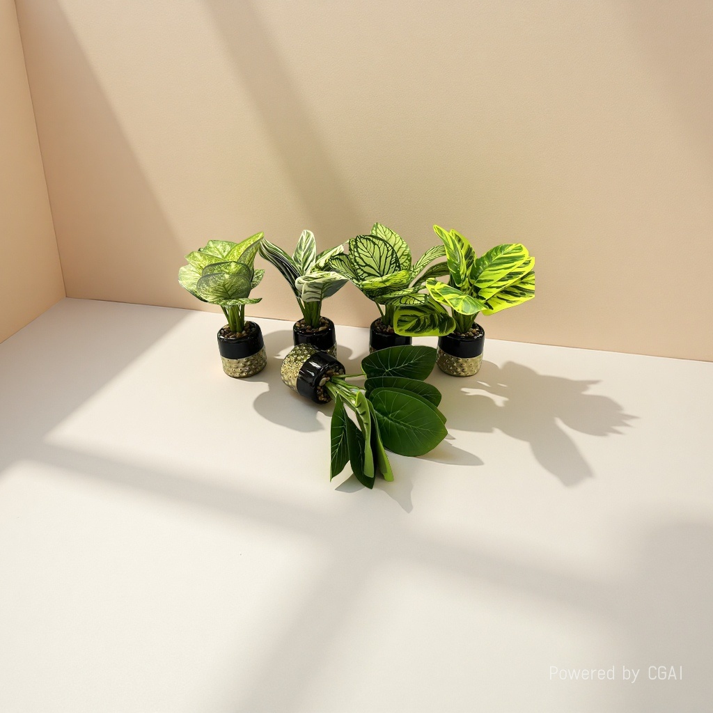 创意仿真盆栽/蝴蝶兰盆栽/仿真树/绿植/桌面绿植细节图