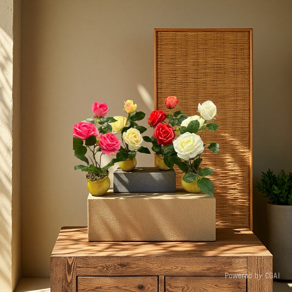 Artificial plant bonsai, artificial flowers with flowerpots, home decorations, green plant decorations, home beautification 164105761 Application Scenario