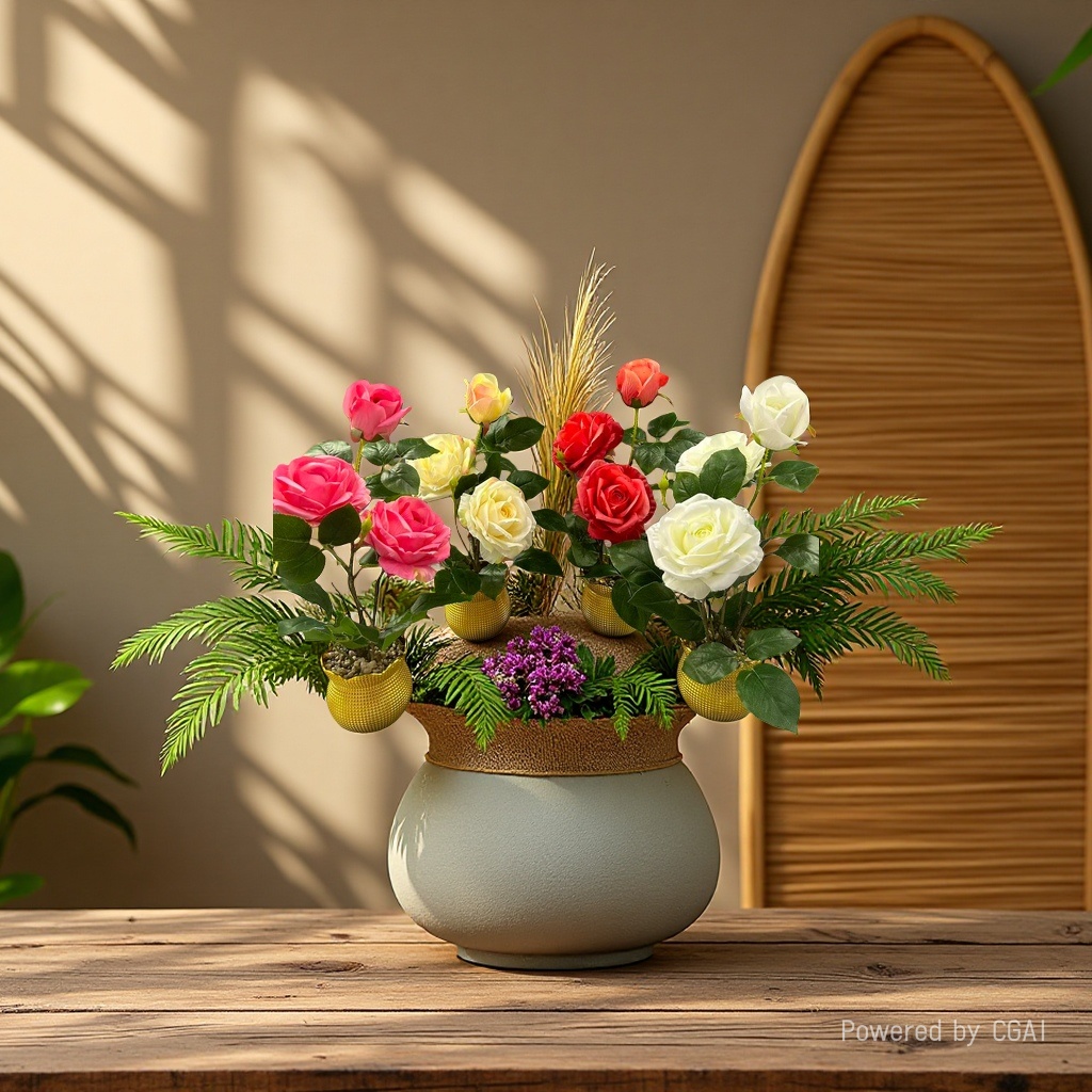 Artificial plant bonsai, artificial flowers with flowerpots, home decorations, green plant decorations, home beautification 164105761 Specification image