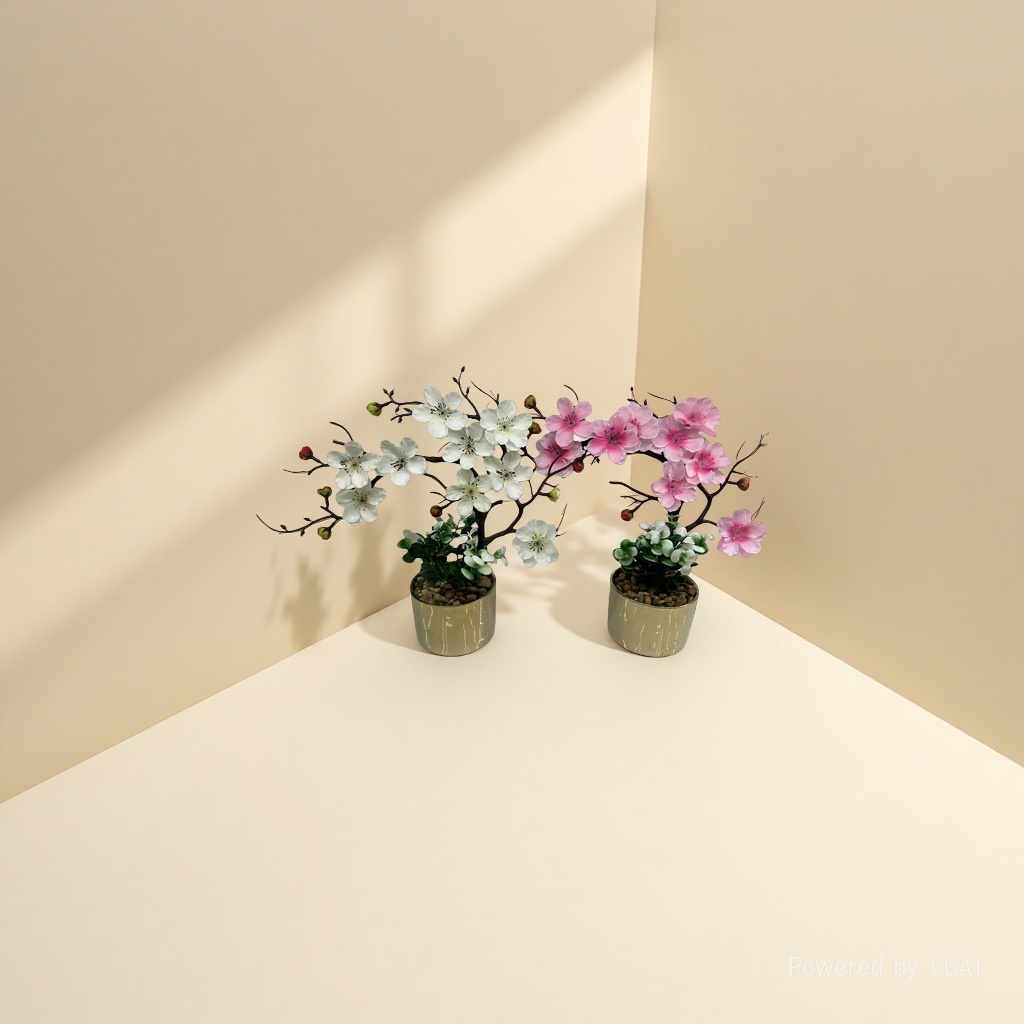 Creative simulation potted Phalaenopsis, green plant desktop decoration, simulation tree, indoor decorative plant, greening and beautification details Picture