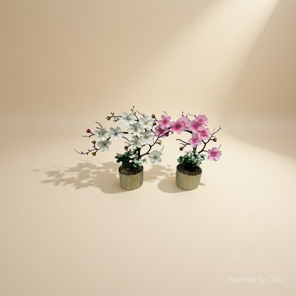 Creative simulation potted Phalaenopsis, green plant desktop decoration, simulation tree, indoor decorative plant, greening and beautification Specification image