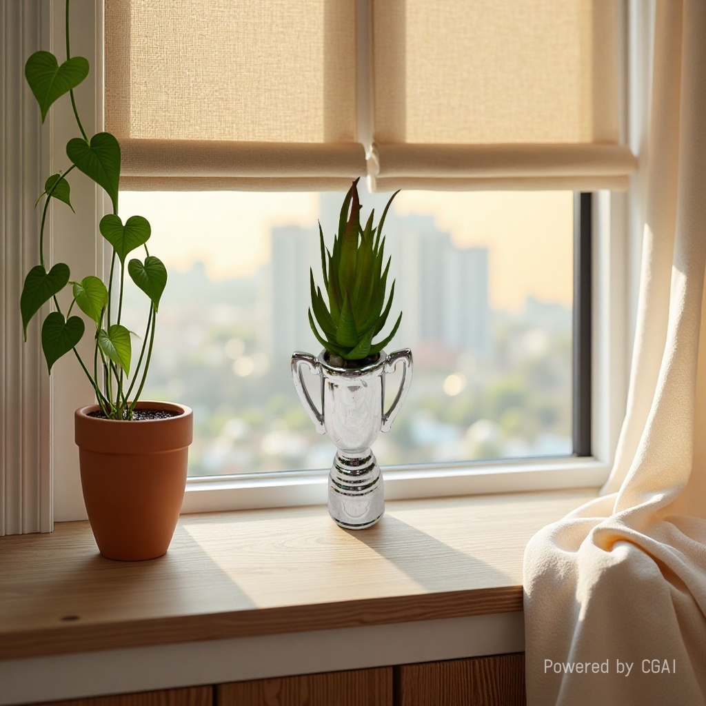 Succulents, creative simulation potted green plant desktop ornaments Application Scenario