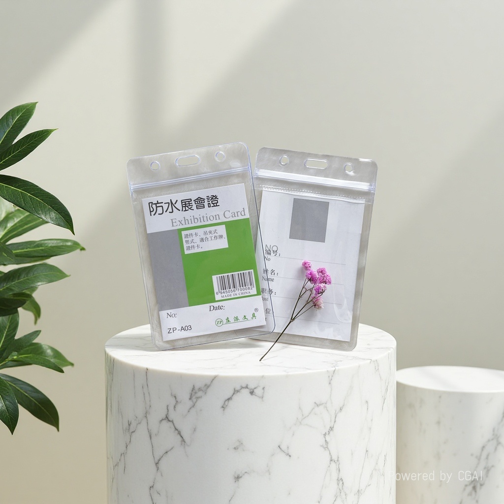 Factory direct sales of Zhuangpai A03 waterproof card holder, transparent soft exhibition card, work ID card, ID card, student card holder Specification drawing