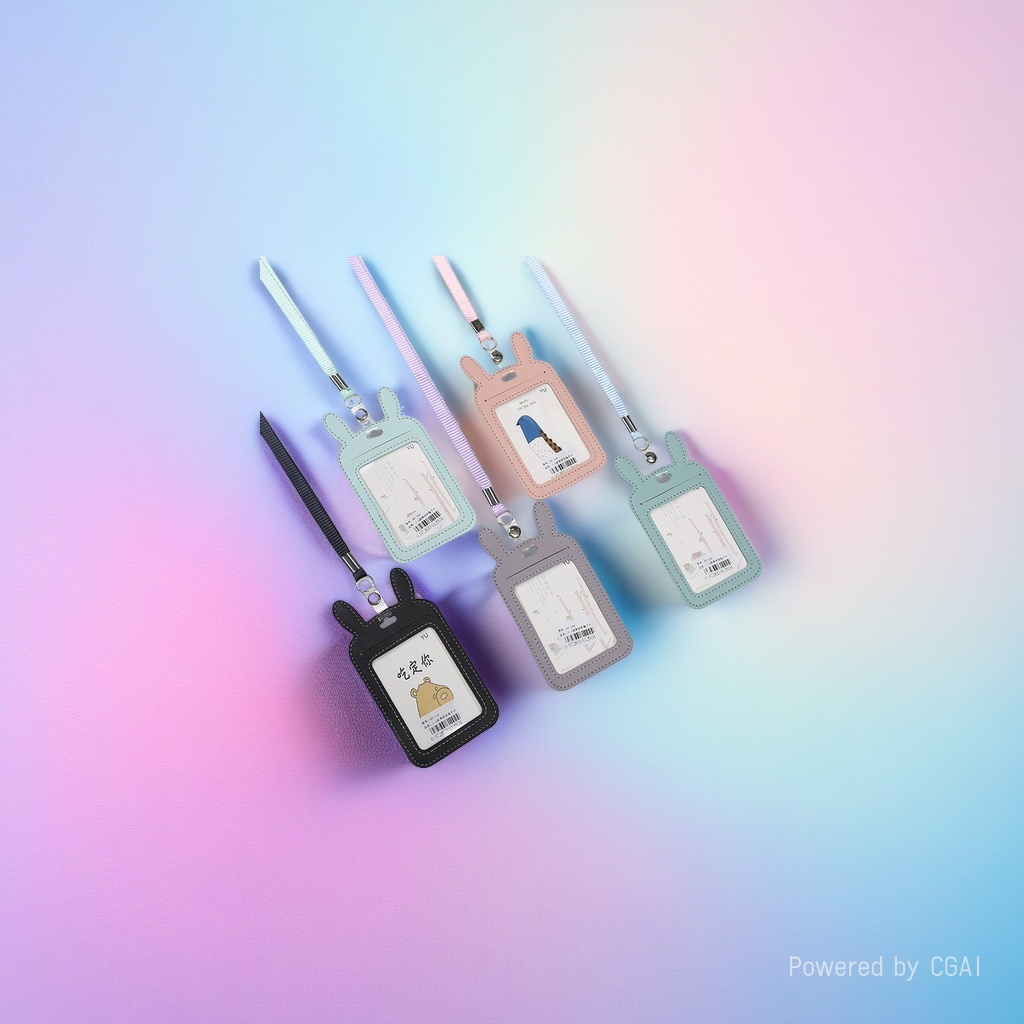 Cute card case, student ID card, meal card, access control card, creative protective case, single-sided transparent ID card case Specification drawing
