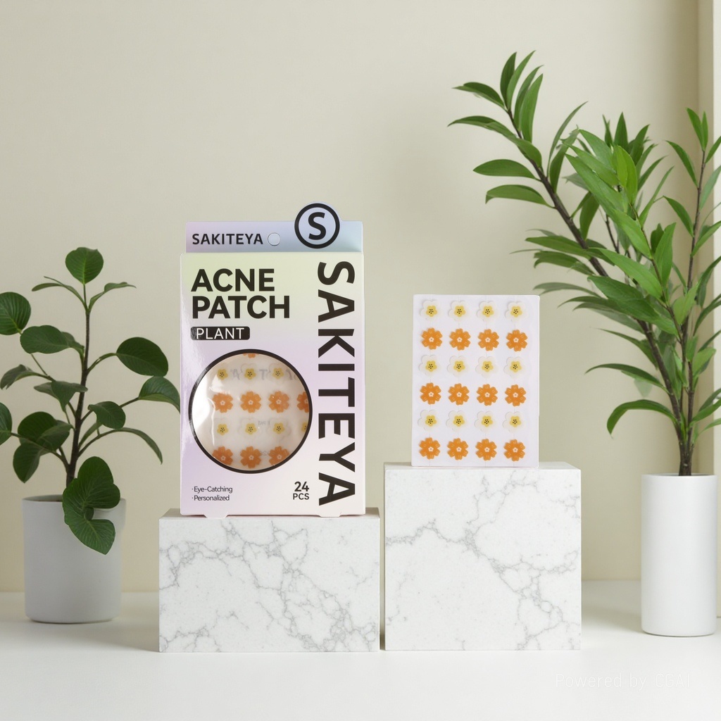 Cross-border export English acne patches, cartoon flower concealer, transparent day and night cheek patches, tea tree oil