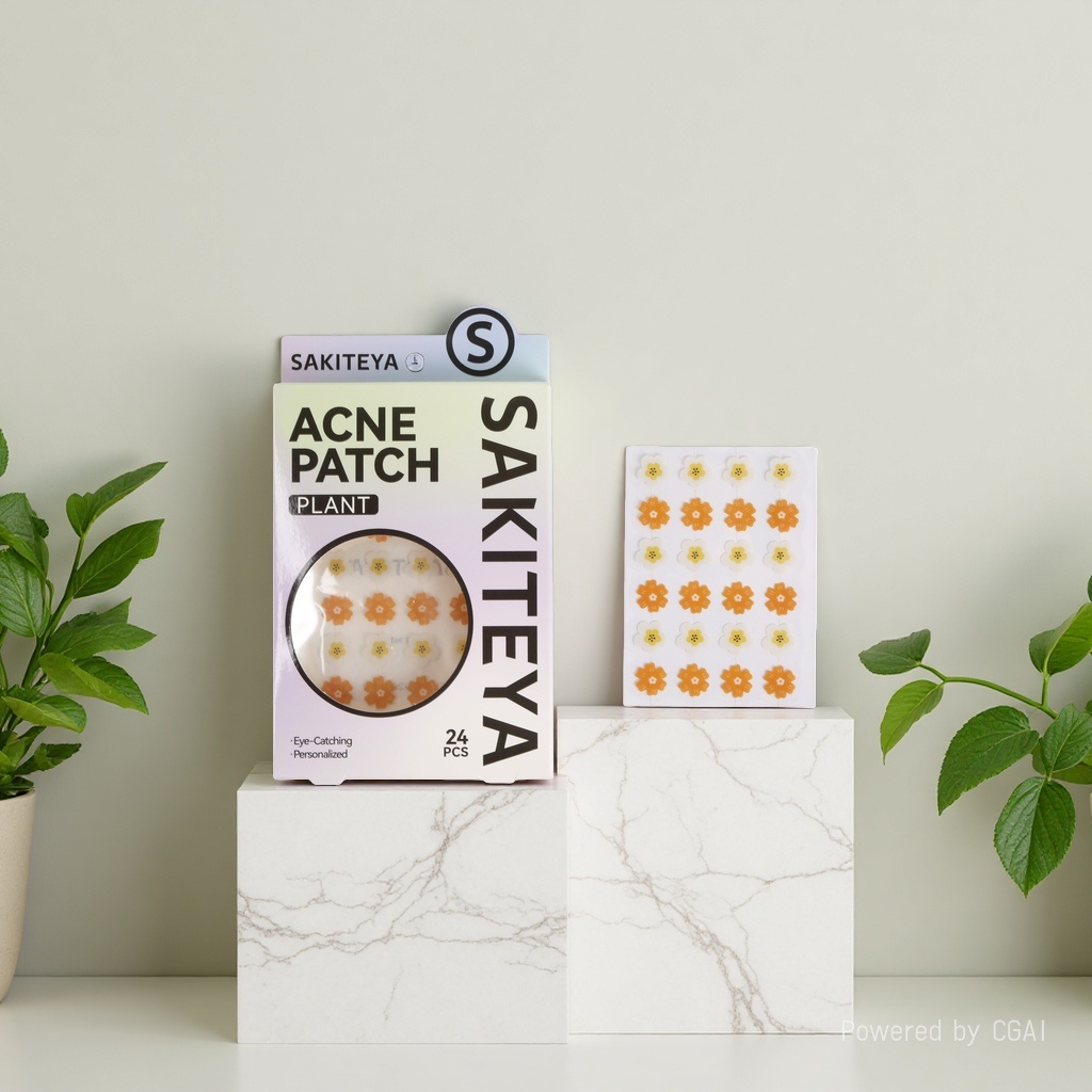 Cross-border export English acne patches, cartoon flower concealer, transparent day and night cheek patches, tea tree oil details Picture