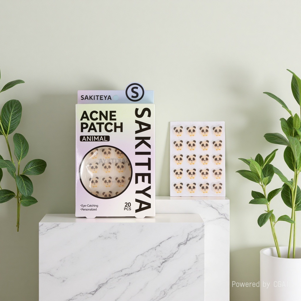 Cross-border export English acne patch Cartoon Panda concealer transparent for day and night use on cheeks Specification image