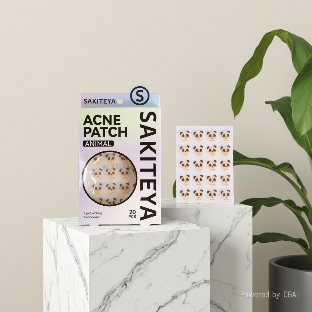 Cross-border export English acne patch Cartoon Panda concealer transparent for day and night use on cheeks Application Scenario