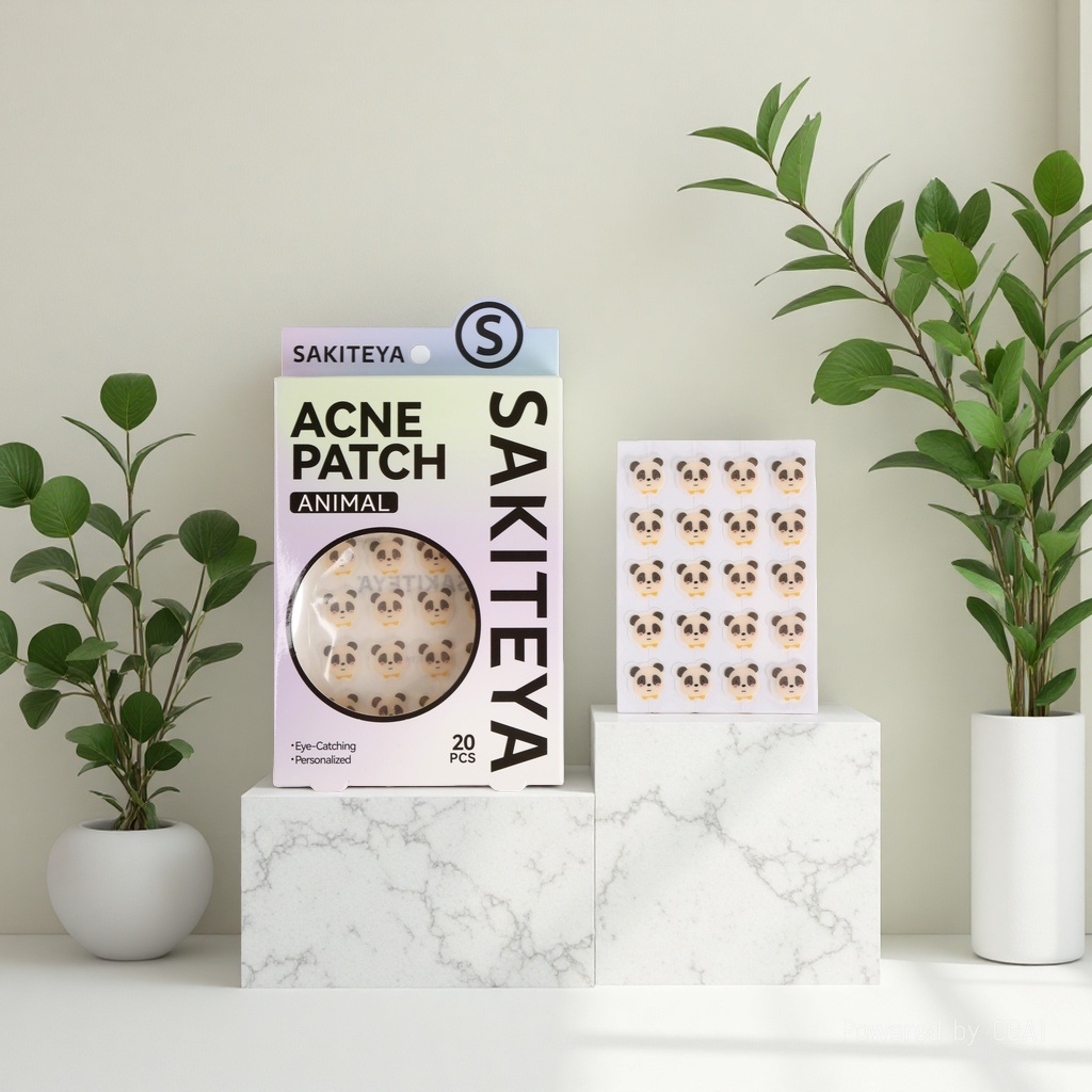 Cross-border export English acne patch Cartoon Panda concealer transparent for day and night use on cheeks