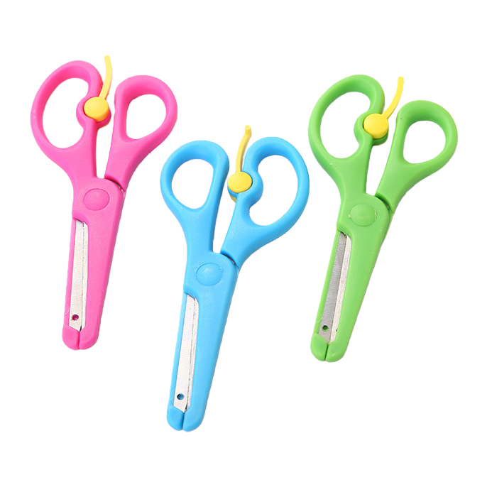 Wholesale colorful safety scissors for children, plastic-wrapped iron scissors, and student safety scissors Item Picture