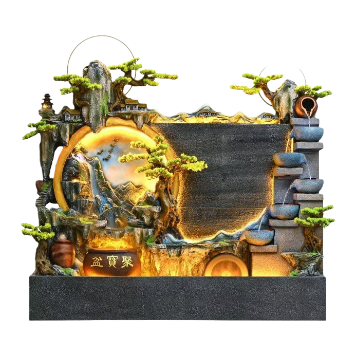 Artificial rockery water spray rotating fountain landscape water feature decoration for home use Item Picture