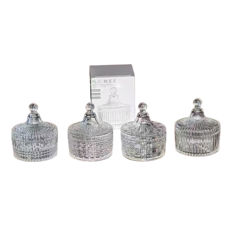 علبة زجاجية شفافة مع اسطوانات سكر Item Picture