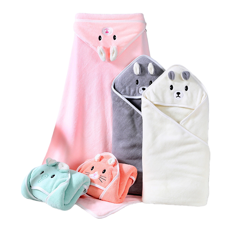 婴儿毯子/浴巾被/Blanket/婴儿包被/婴儿纯棉套装礼盒白底实物图