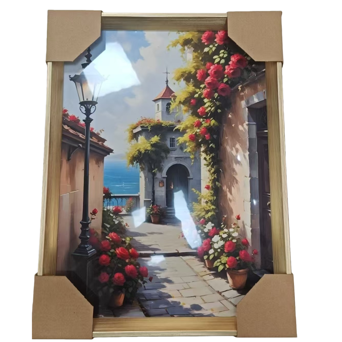 Cross-border best-selling oil painting decorative paintings, romantic seaside town decorative paintings, home decorative paintings, customized and dropshipping decorative paintings for foreign trade Item Picture