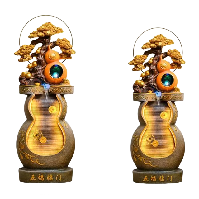 Artificial landscape and water flow ornaments, resin hanging decorations, artificial rockery water spray gifts, latest model 110350030 Item Picture
