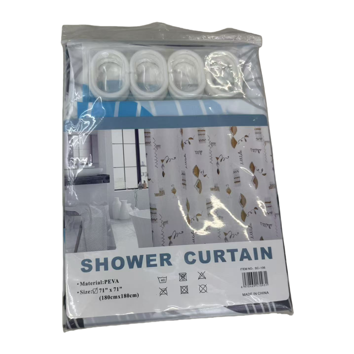 Bubble wrap bath curtain, partition curtain, bathroom waterproof fabric, 1.8-meter anti-slip curtain Item Picture