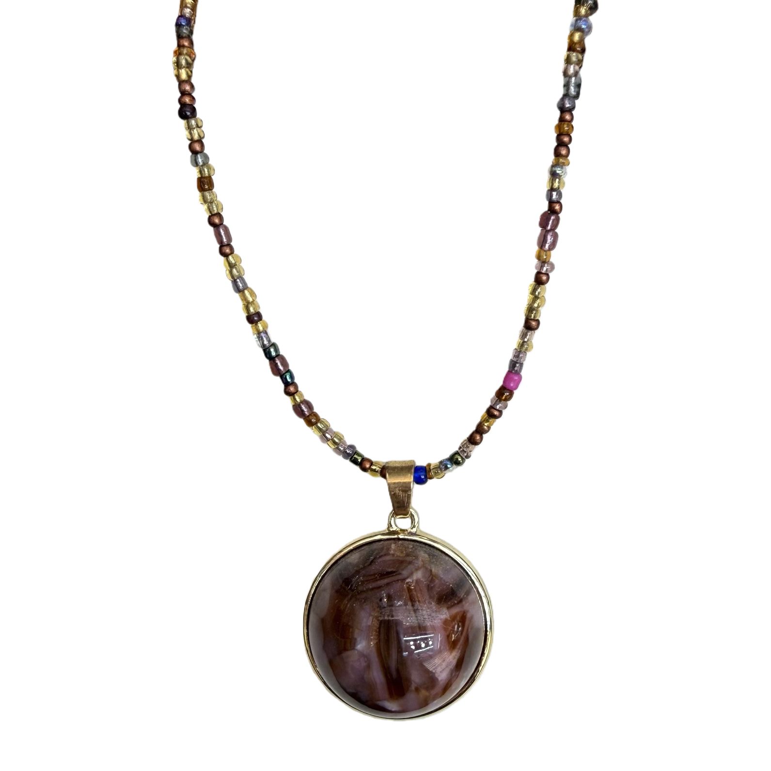 Retro new imitation amethyst pendant beaded necklace, a high-end, light luxury, niche, fashionable and versatile necklace and collarbone chain Item Picture