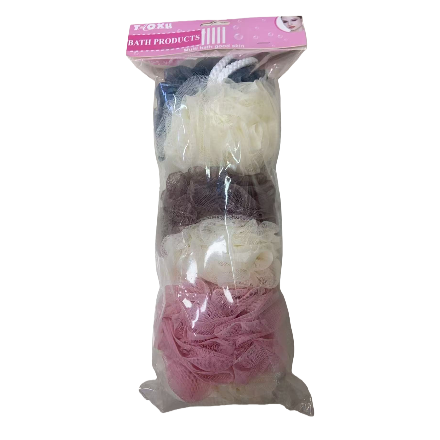 搓澡巾/沐浴球/木柄洗澡神器/卡通沐浴花/搓澡工具白底实物图