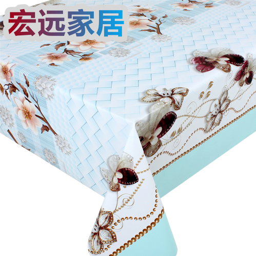 桌布PVC加无纺布底蕾丝钩针设计餐桌布艺