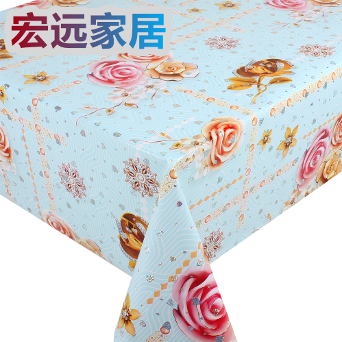 工厂直销桌布PVC加无纺布底蕾丝钩针设计餐桌布艺
