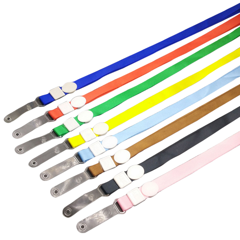 Factory wholesale name tag lanyard, multi-color 1cm leather ribbon lanyard, gold thread lanyard, employee work ID card sleeve lanyard, 202410709 Item Picture
