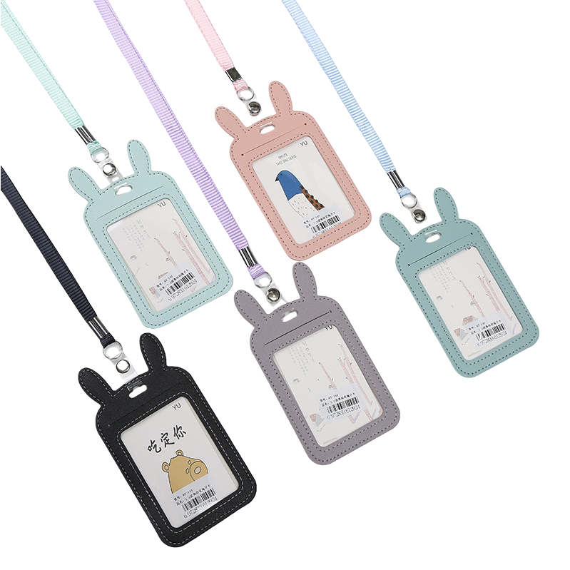 Cute card case, student ID card, meal card, access control card, creative protective case, single-sided transparent ID card case Item Picture