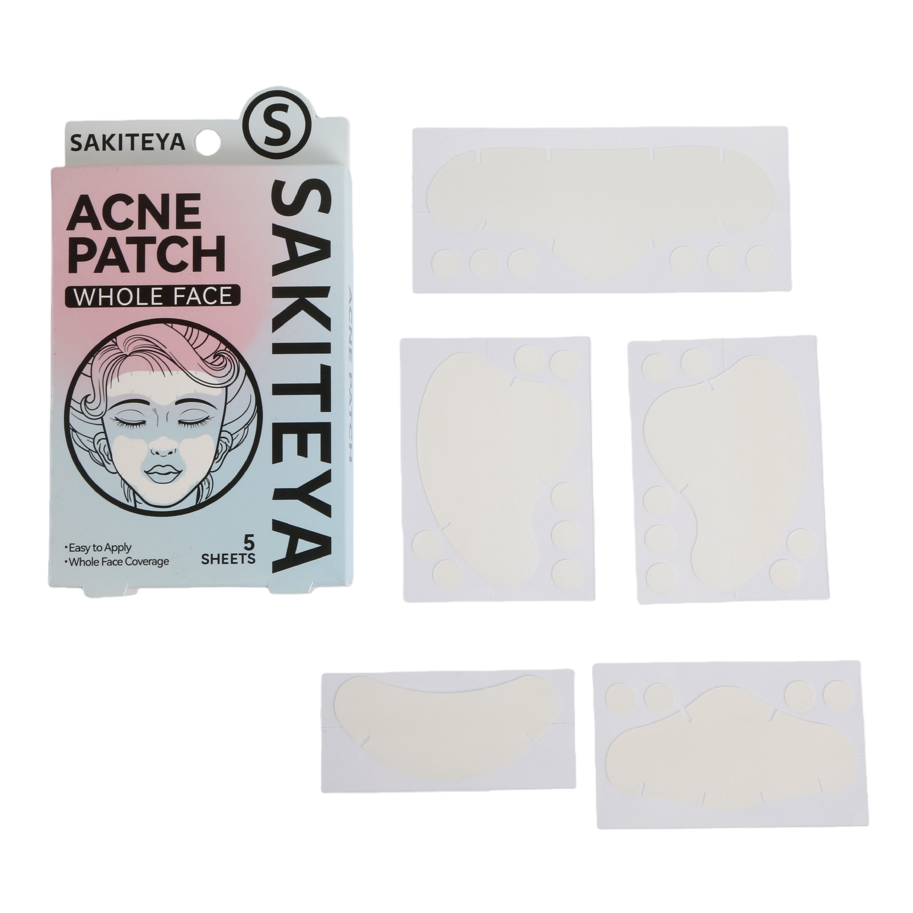 Cross-border export English acne patch, invisible concealer, transparent large area salicylic acid, ultra-thin face, full face acne removal Item Picture