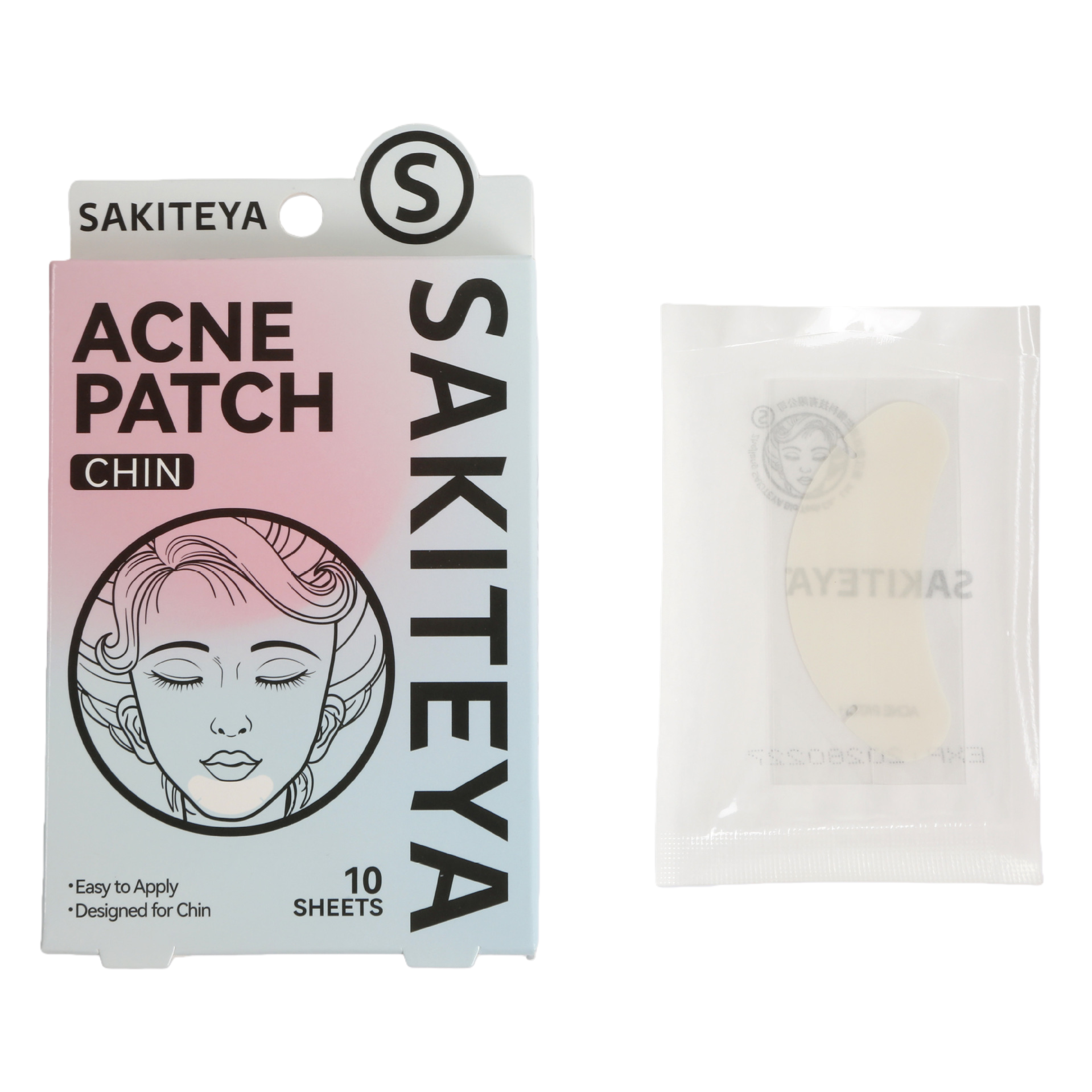 Cross-border export English acne patch, invisible concealer, transparent large area salicylic acid ultra-thin chin patch Item Picture